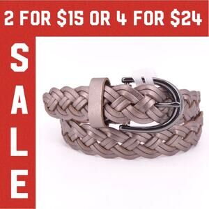 🔴 metallic braided belt NWT
